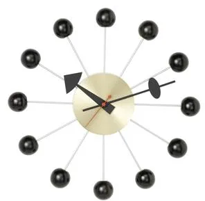 Vitra Ball Clock Wanduhr Schwarz/Messing